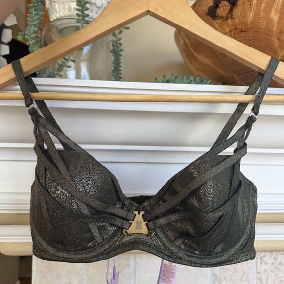 NWT Savage X Fenty Going Platinum Mesh Caged Demi Bra - Picture 2 of 7